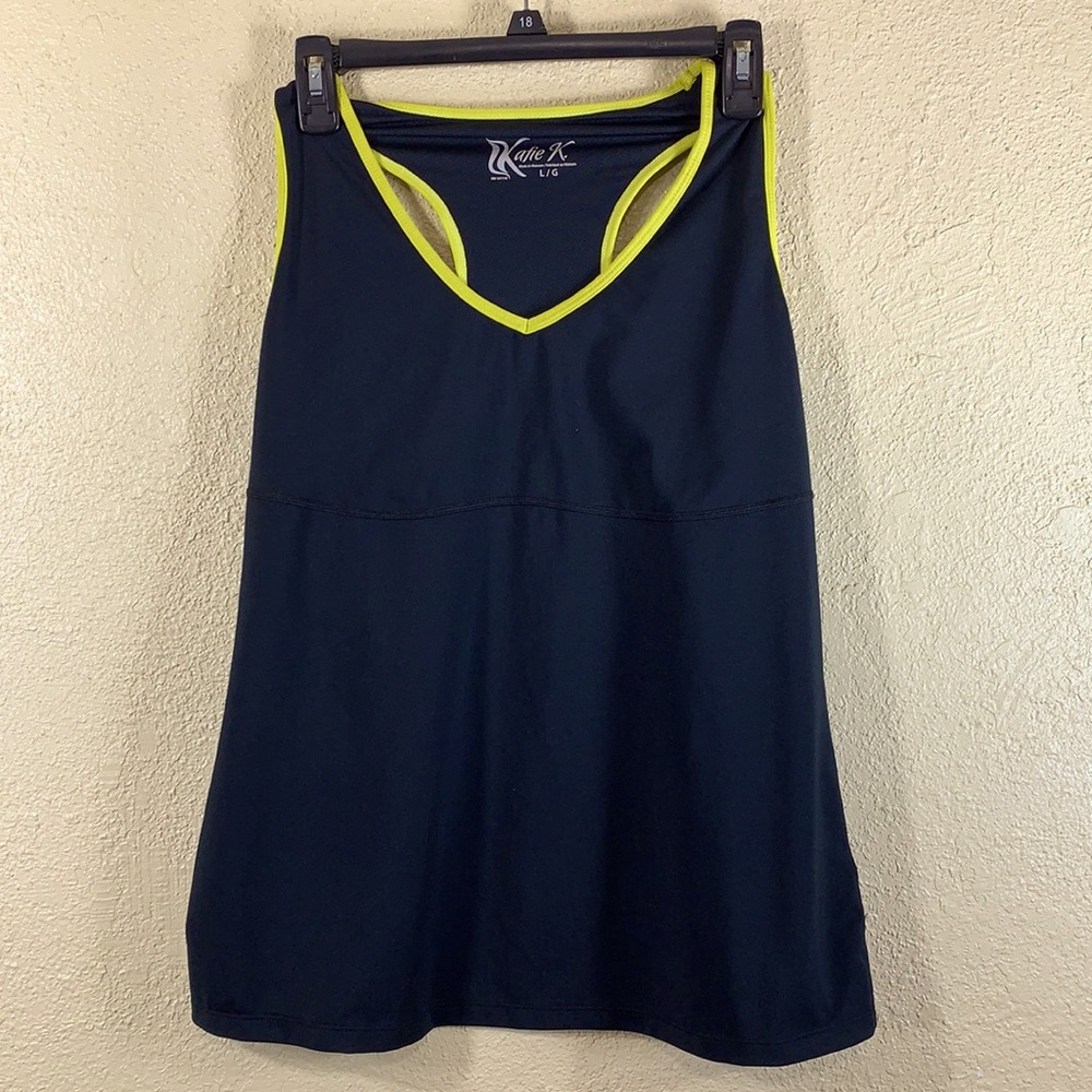 Katie K Tank Top Black Yellow L Pullover Stretchy Polyester Spandex